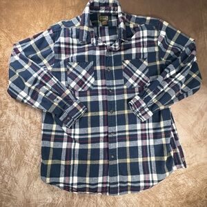 CE Schmidt workwear mens long sleeve thick flannel shirt blue XLT
